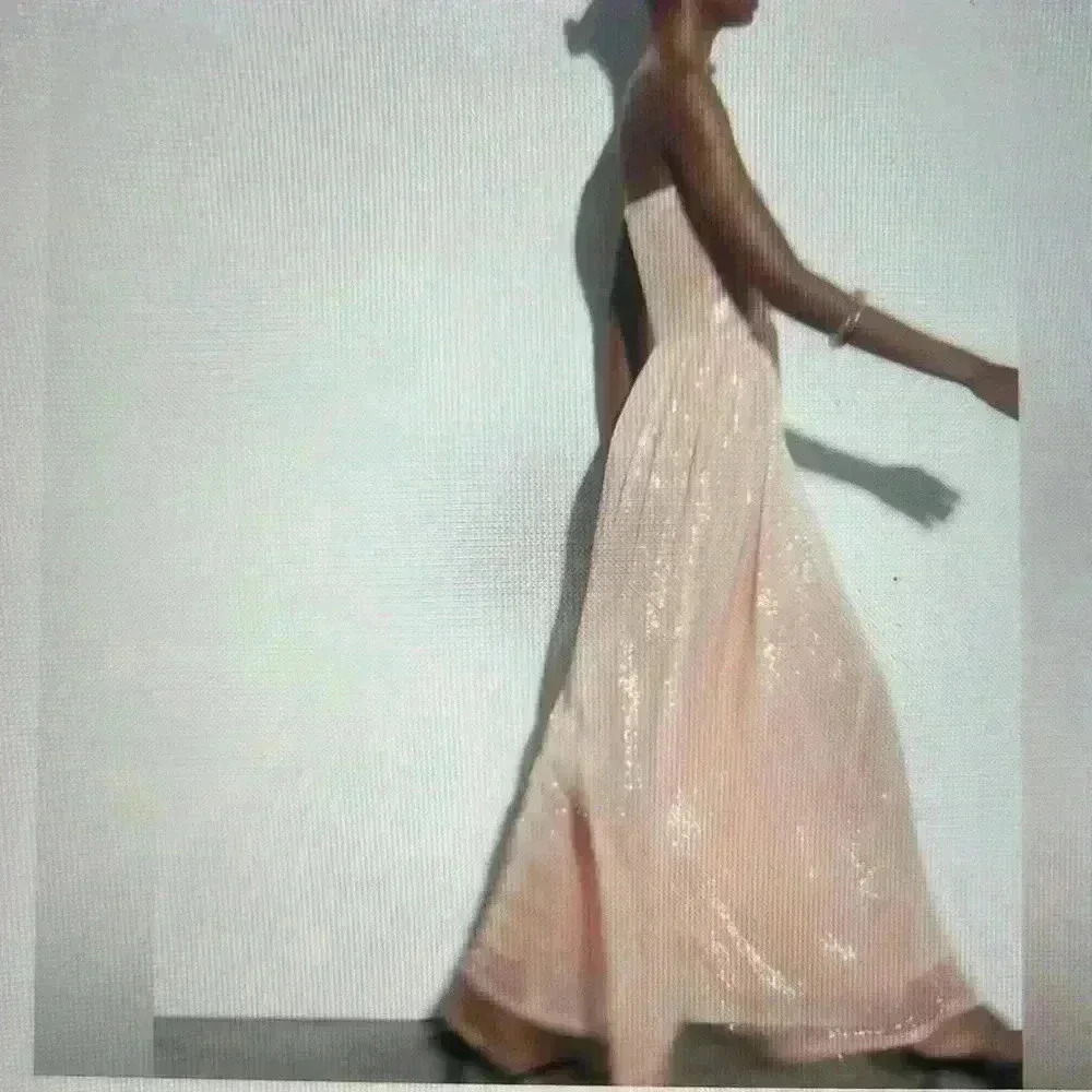 Zara Strapless Cream Dress - Picture 4 of 9